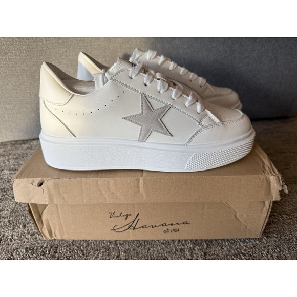 Vintage Havana Lauree Womens Shoes Sz 8 Athletic White Lace-Up Platform Sneakers - Picture 4 of 7